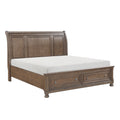 Bely King Sleigh Bed Footboard Storage Picture Frame Molding Brown Wood