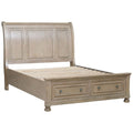 Bely King Sleigh Bed Footboard Storage Picture Frame Molding Taupe Gray