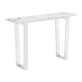 Atlas Console Table Stone Brushed Stainless Steel