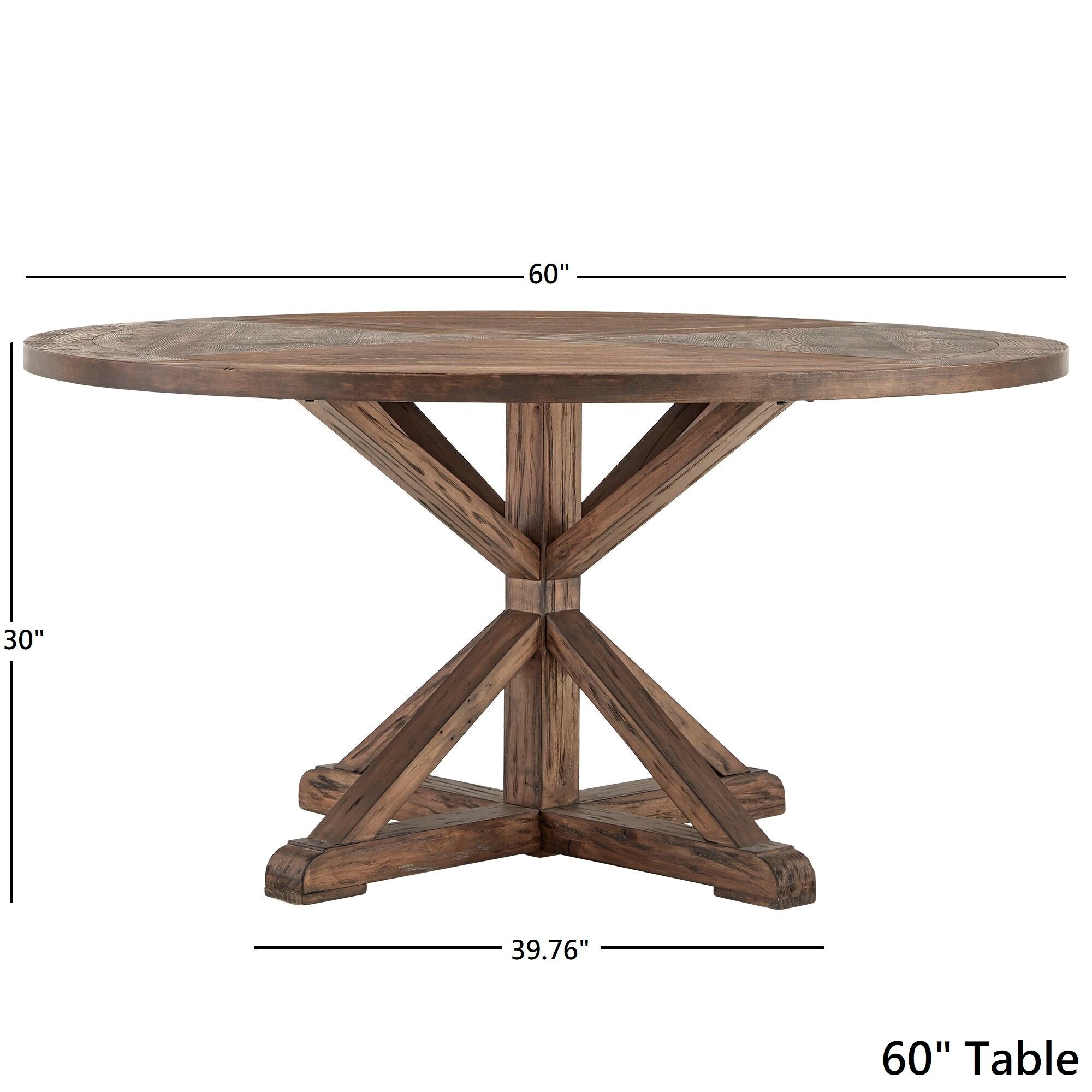 Benchwright Brown Finish Round Dining Table By Inspire Q Artisan