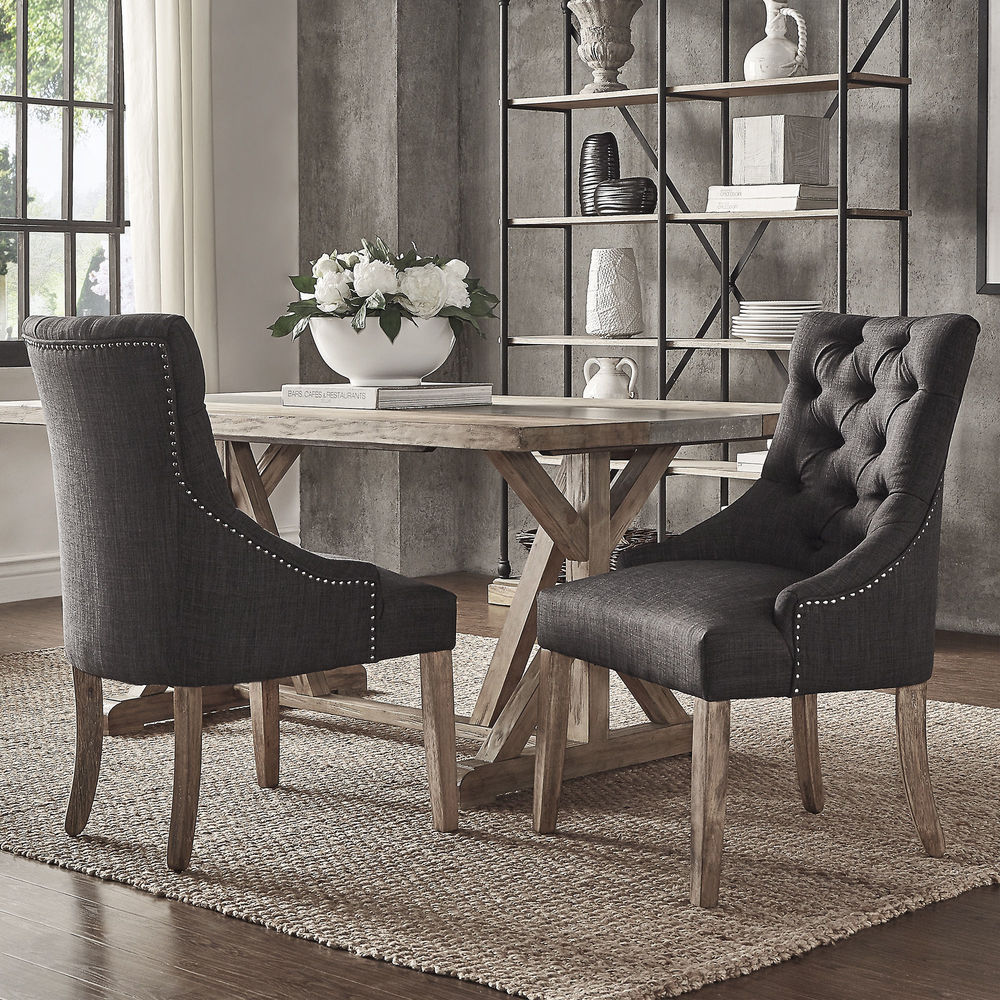 Benchwright Button Tufts Wingback Hostess Chairs Set Of 2 By Inspire Q Artisan