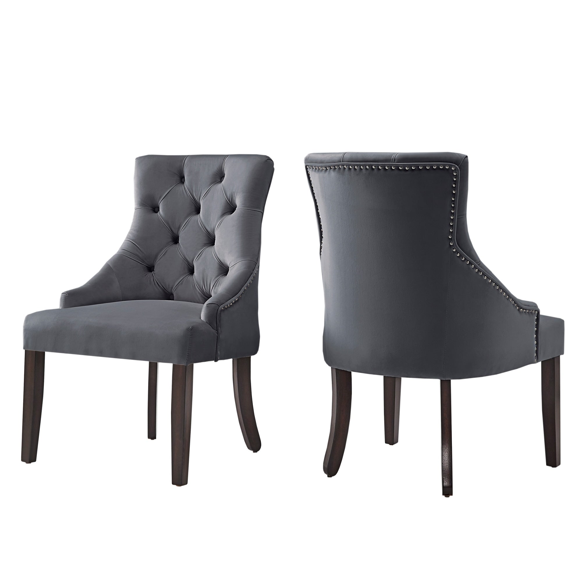 Benchwright Ii Velvet Button Tufted Wingback Hostess Chairs Set Of 2 By Inspire Q Bold