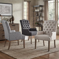 Benchwright Premium Tufted Linen Dining Arm Chair By Inspire Q Artisan