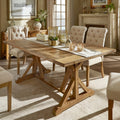 Benchwright Rustic Pine Accent Trestle Reinforced Dining Table By Inspire Q Artisan