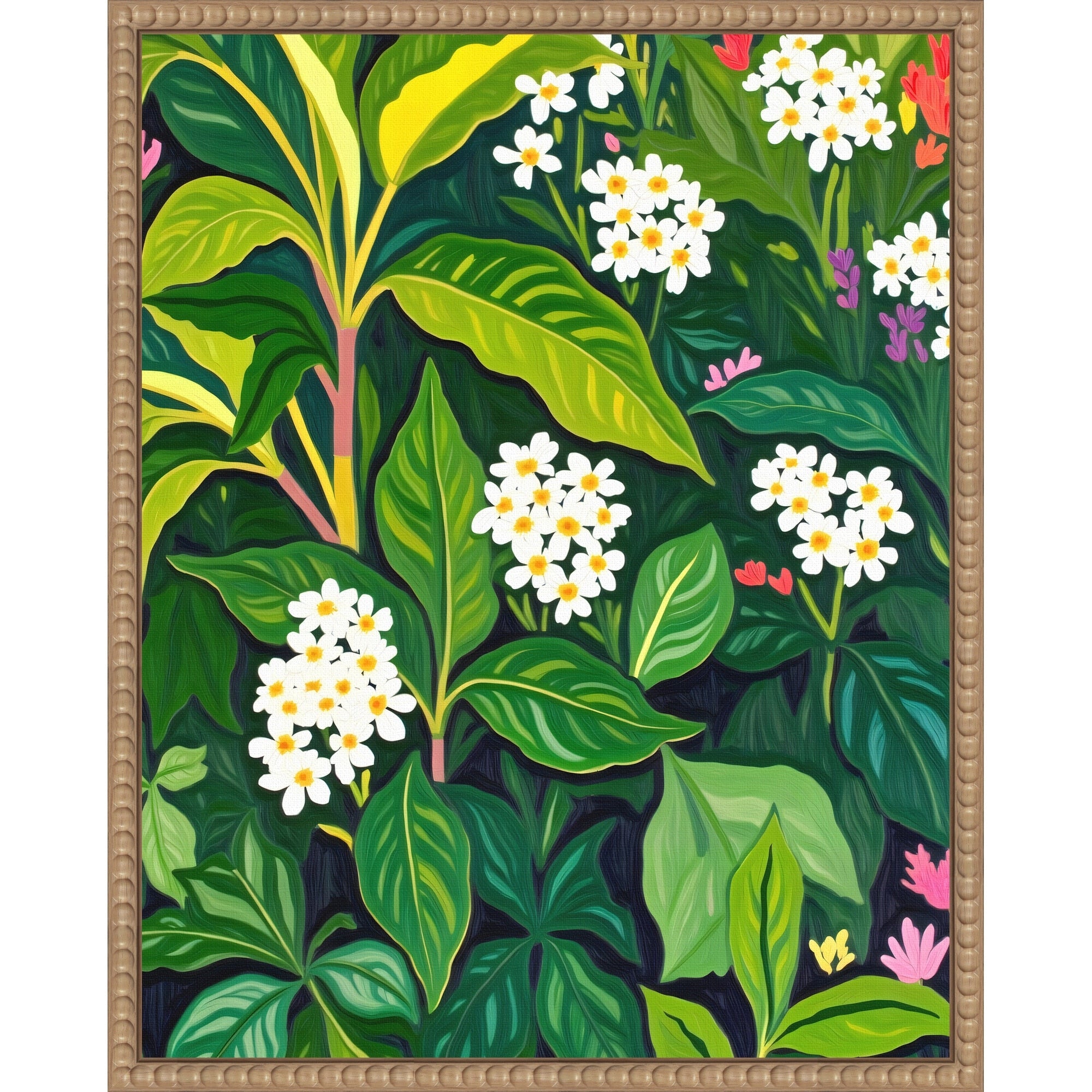Beneath The Jungle Canopy By Uma Gokhale Framed Canvas Wall Art Print