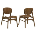 Benford Dining Side Chair Wood Seat Dark Brown Set Of 2