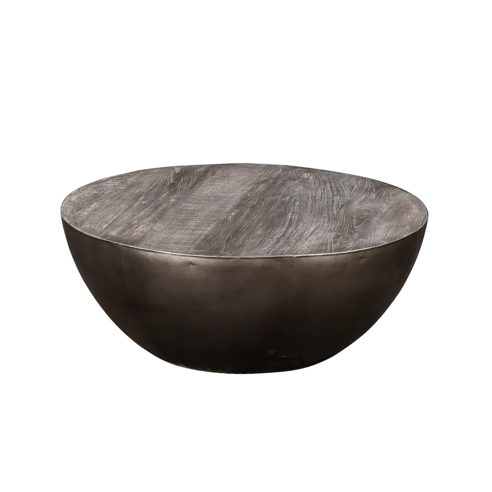 Bengal Manor Drum Base Cocktail Table With Mango Wood Top