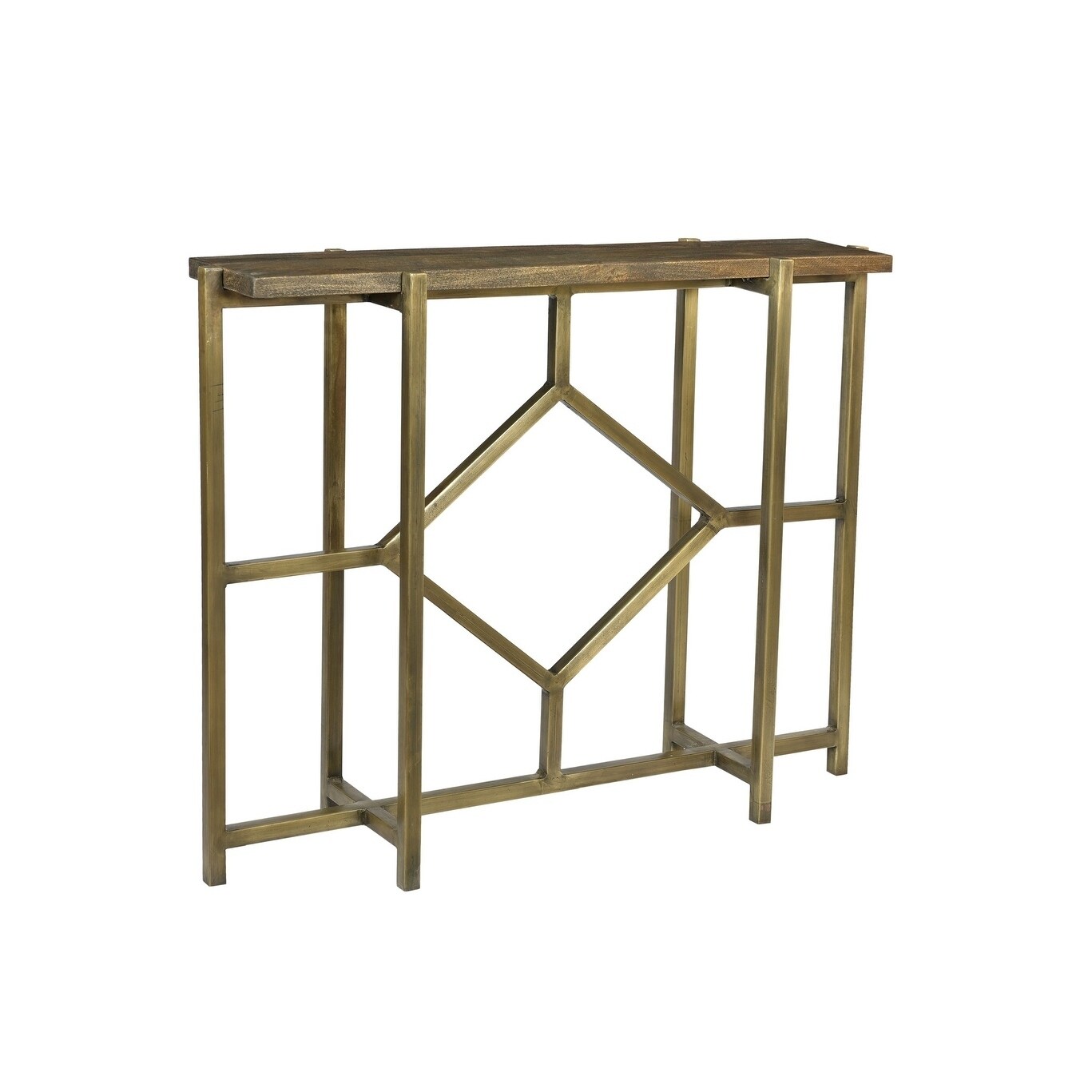 Bengal Manor Iron Diamond Console With Mango Wood Top