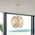 Benita Yellow Ish Gold 5 Light Metal Globe Crystal Chandelier