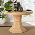 Benito Natural Rattan Dining Table Handcrafted Wicker Table With Hourglass Pedestal Base For Kitchen Dining Room Or Nook