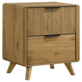 Bennett 2 Drawer Bedroom Nightstand Bedside Table Light Oak