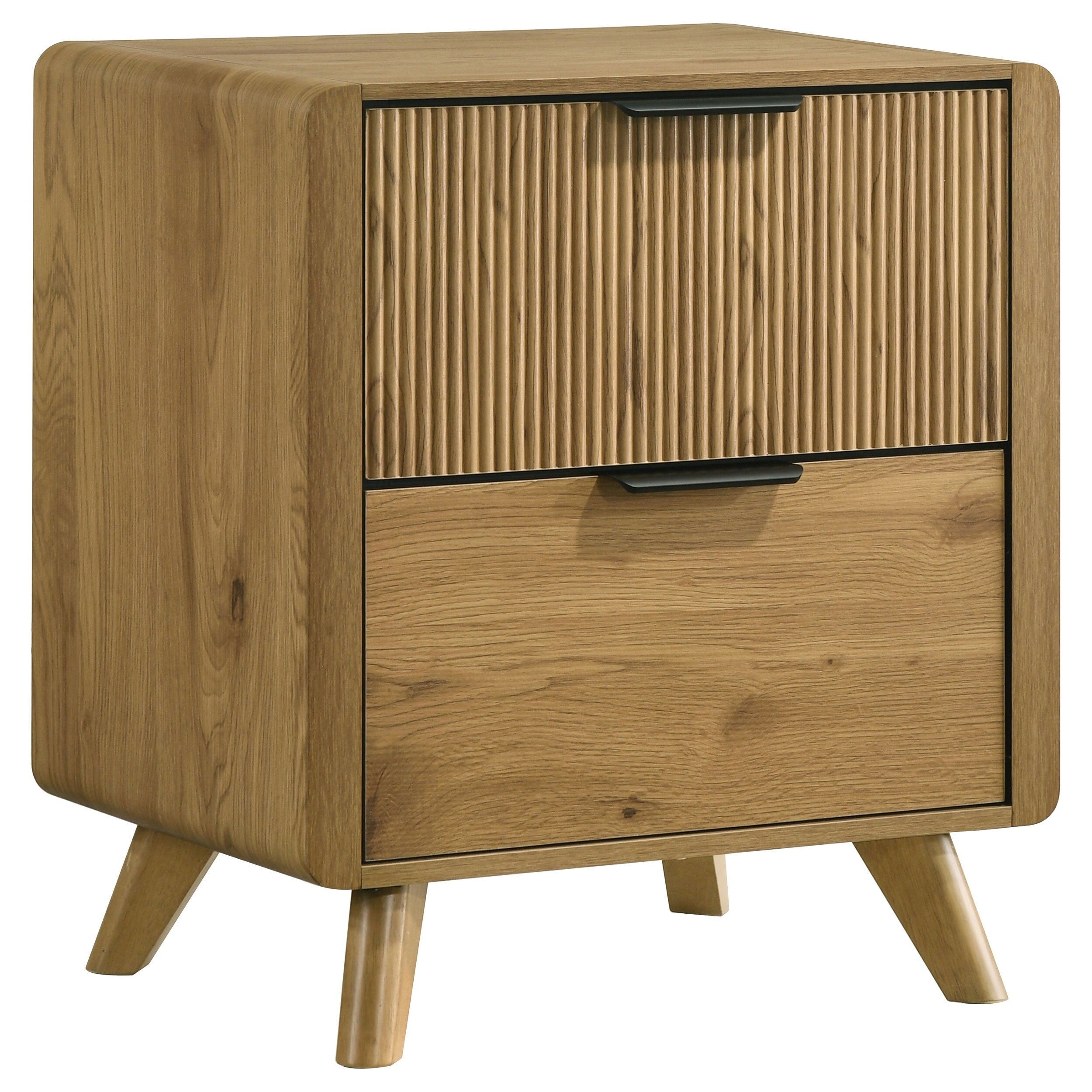 Bennett 2 Drawer Bedroom Nightstand Bedside Table Light Oak