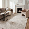 Bennett Deconstructed Grid Ivory Grey Area Rug