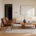 Bennett Modern Grid Rectilinear Ivory Brown Area Rug