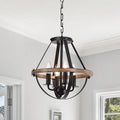Benny Matte Black 4 Light Metal Cage Chandelier
