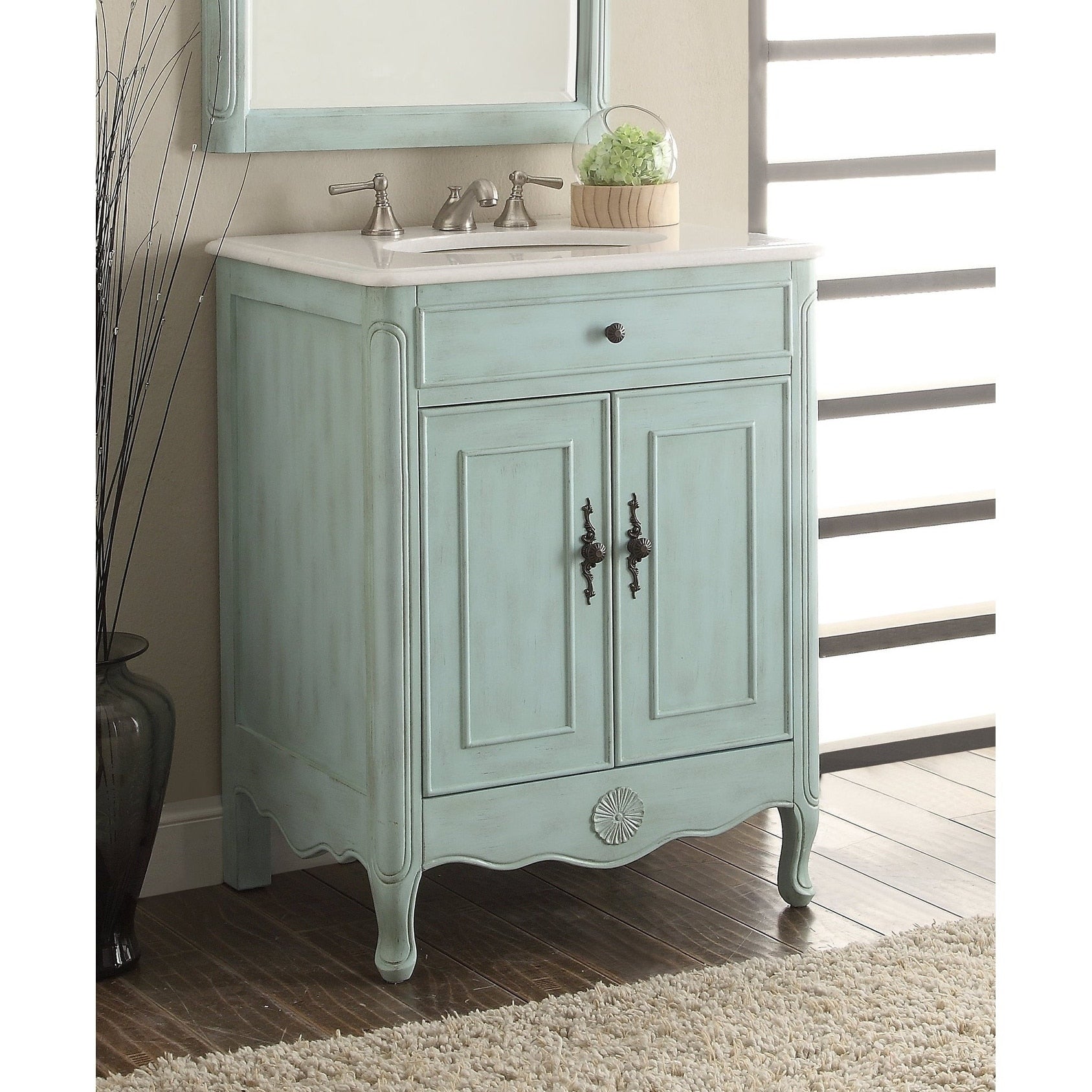 26 Benton Collection Daleville L. Blue Vintage Bathroom Vanity Sink