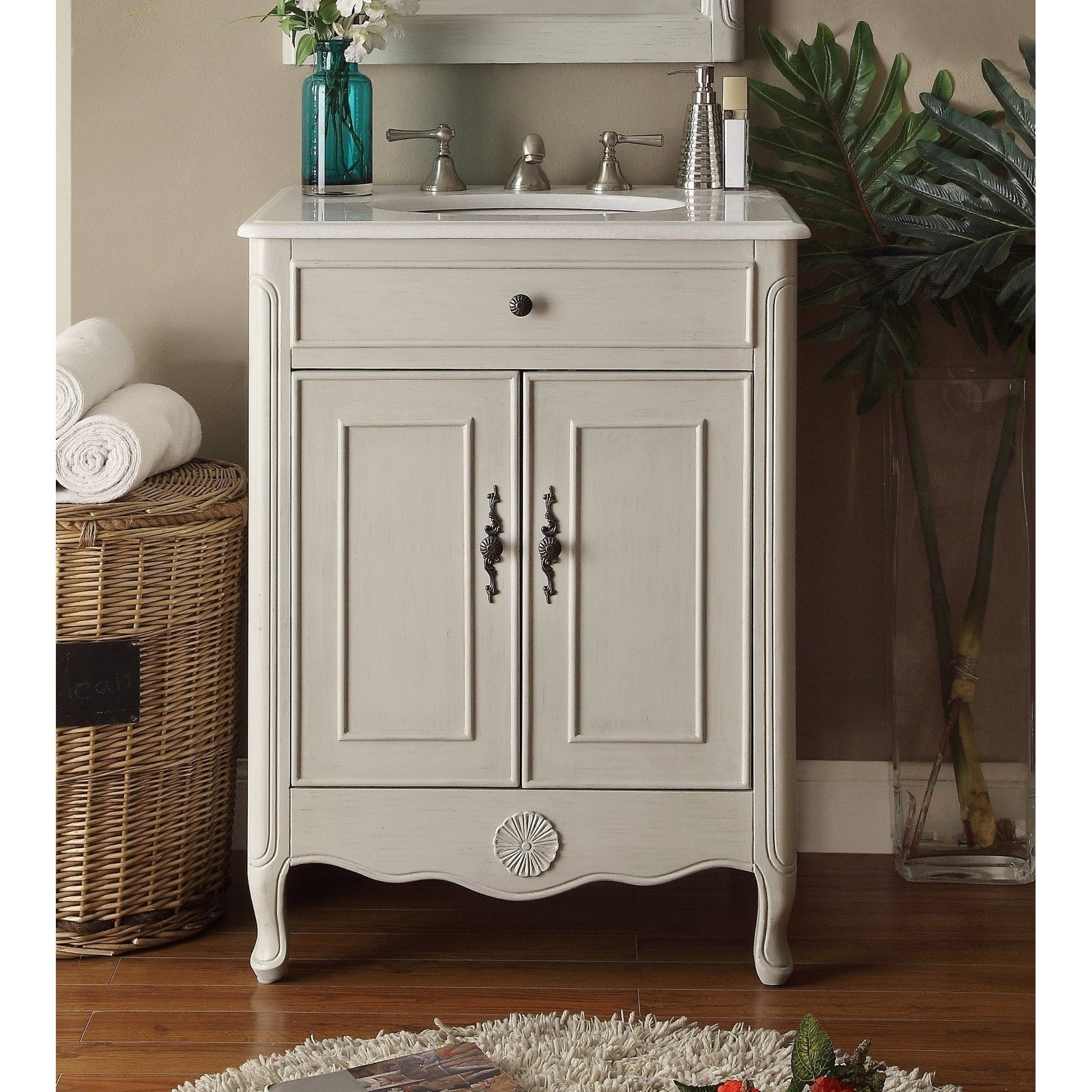 26 Benton Collection Daleville Distressed Gray Bathroom Sink Vanity