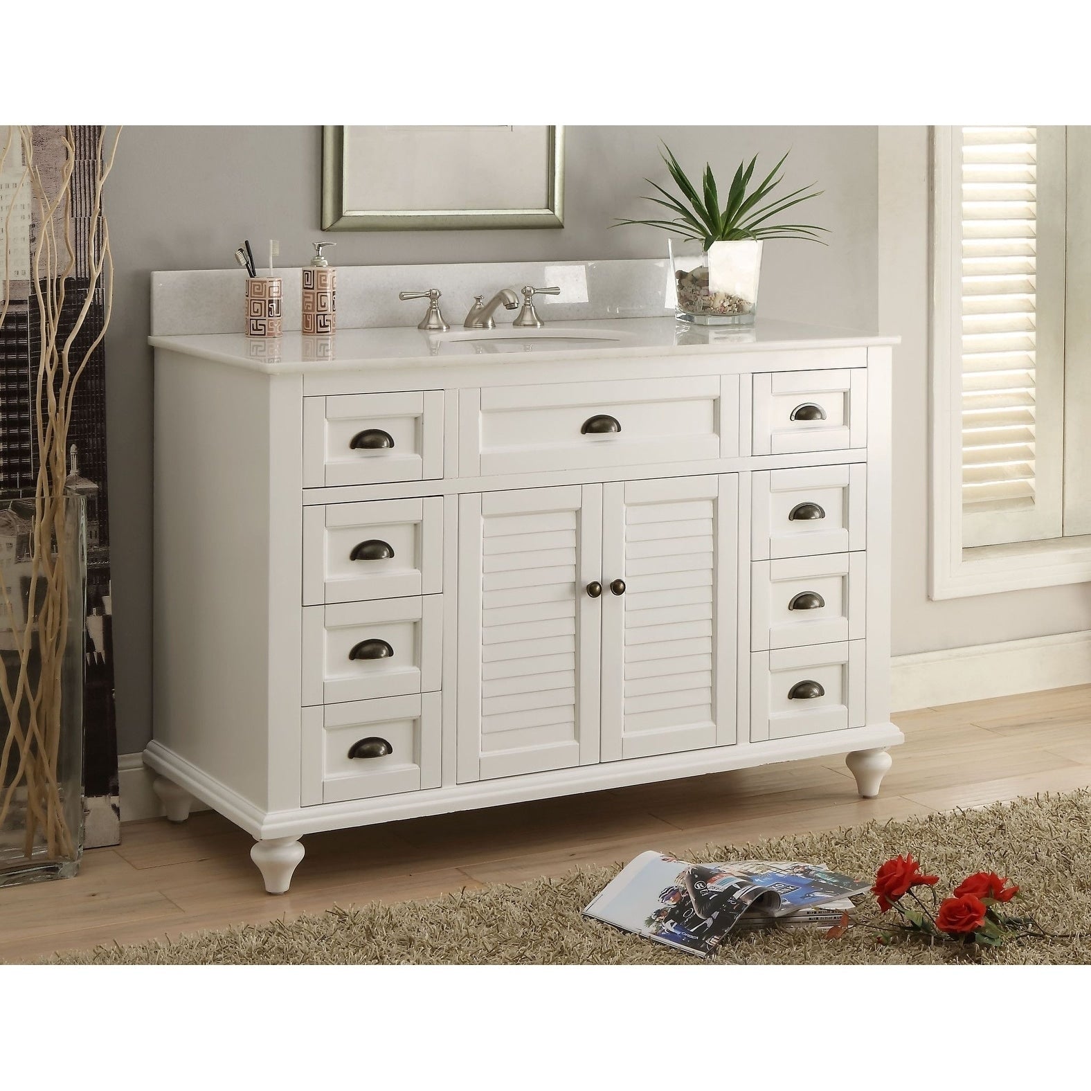49 Benton Collection Glennville White Bathroom Vanity W Matching Bs