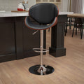 Adjustable Height Bar Stool With Curved Vinyl Seat And Back