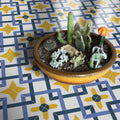 Berkane Blue Purple Yellow Handmade 8X8In Moroccan Tile Pack 12