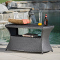 Berkeley Outdoor Wicker Side Table With Umbrella Hole By Christopher Knight Home 19.5 H X 34 W X 22 D