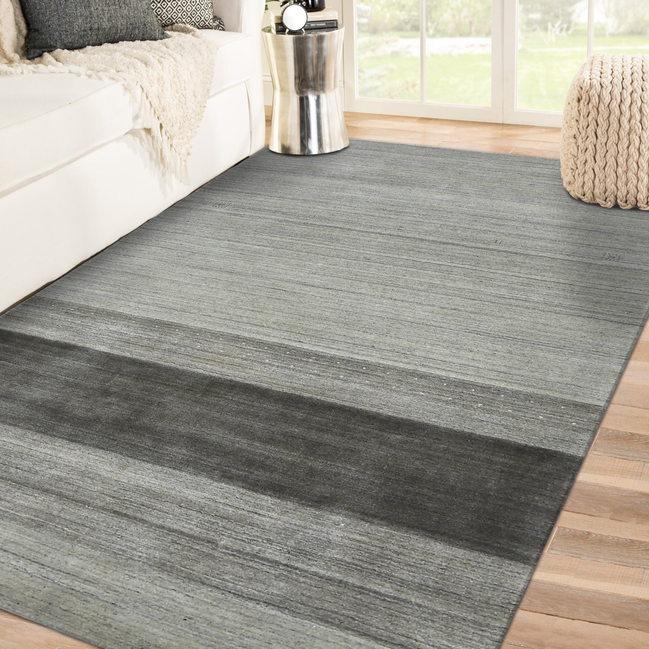 Hand Woven Berkley Light Gray Blended New Zealand Wool And Art Silk Area Rug 2 X 3