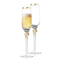 Cheer Collection Crystal Champagne Glass With Gold Rim