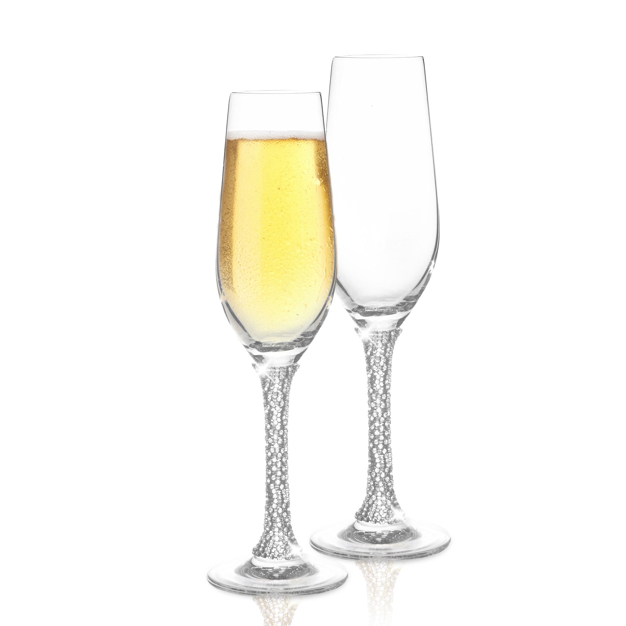 Cheer Collection Crystal Champagne Glass With Gold Stem