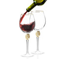 Cheer Collection Red Wine Glass With Rhinestone Design And Gold Rim