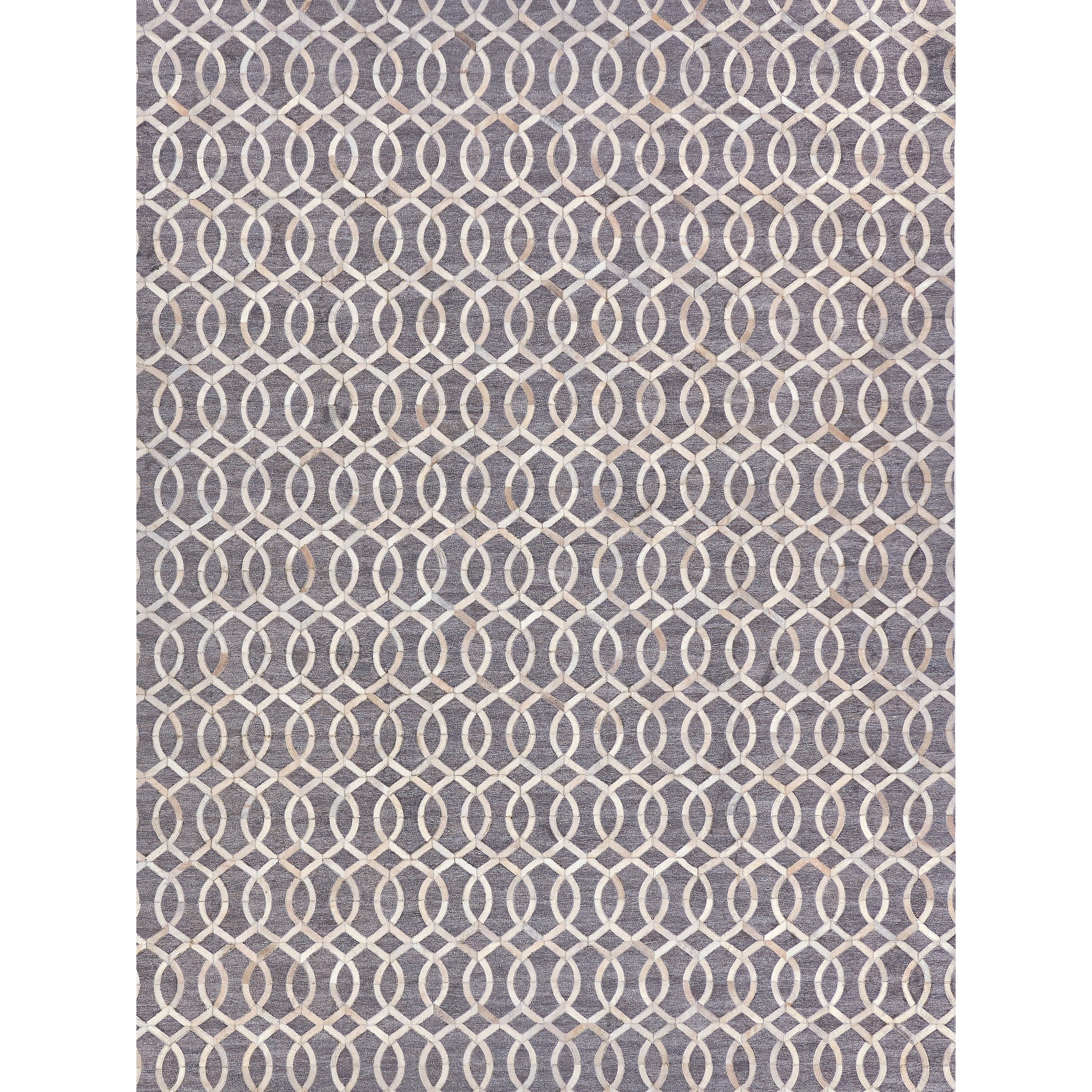 Berlin Hand Tufted Leather Viscose Beige Ivory Area Rug 116 X 146