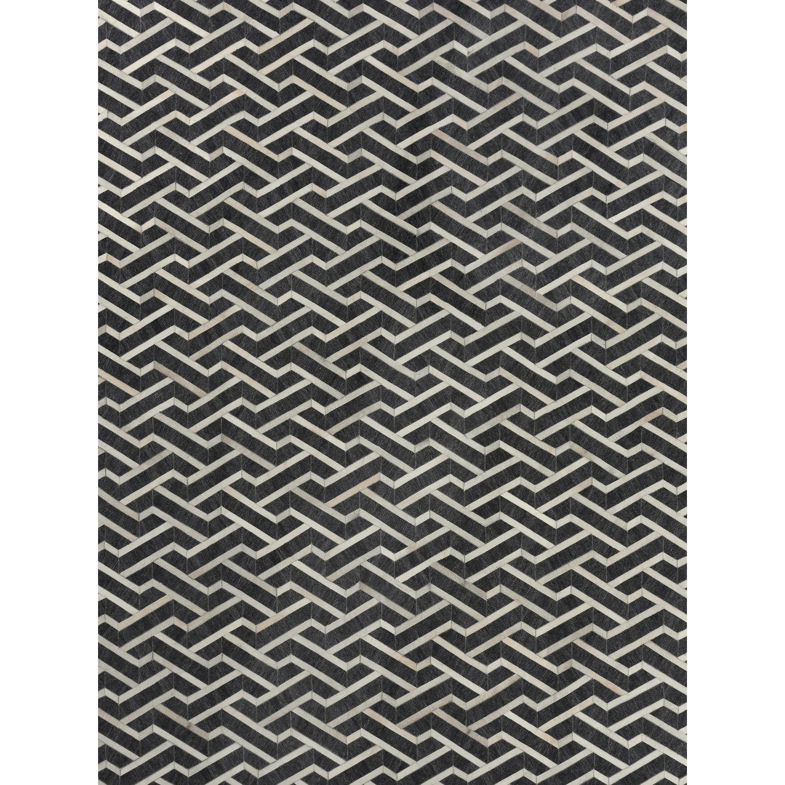 Berlin Hand Tufted Leather Viscose Charcoal Ivory Area Rug