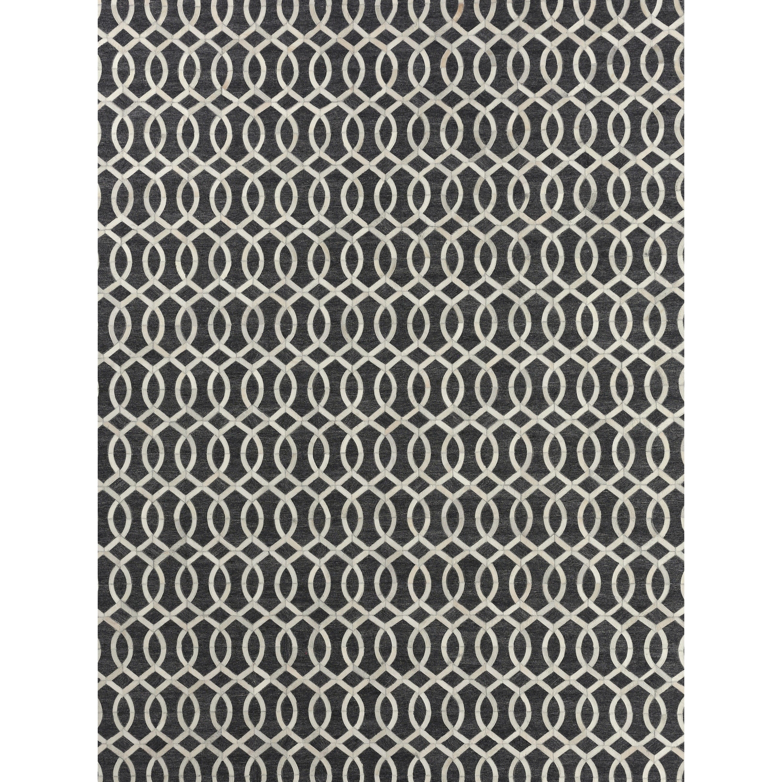 Berlin Hand Tufted Leather Viscose Charcoal Ivory Area Rug