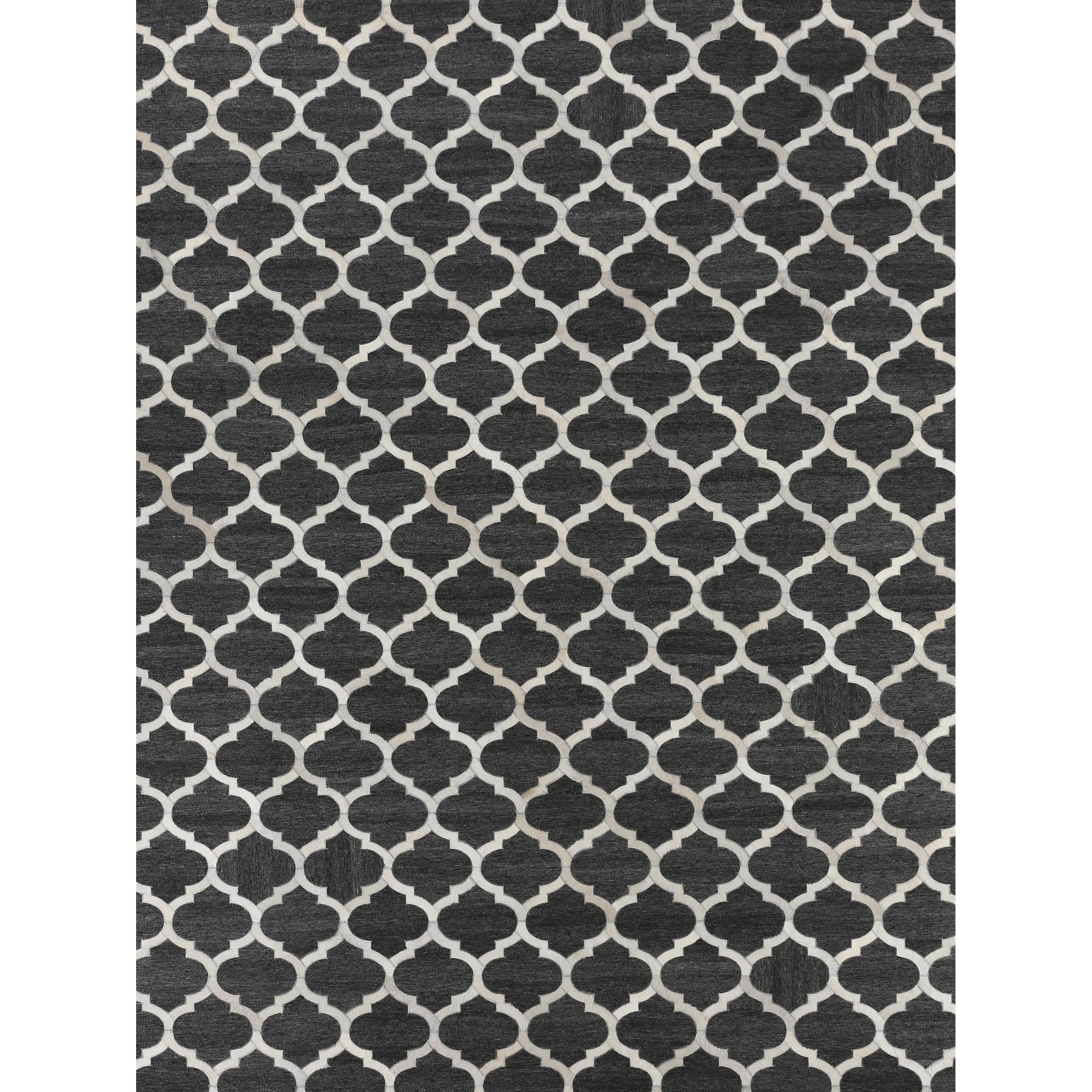 Berlin Hand Tufted Leather Viscose Charcoal Ivory Area Rug