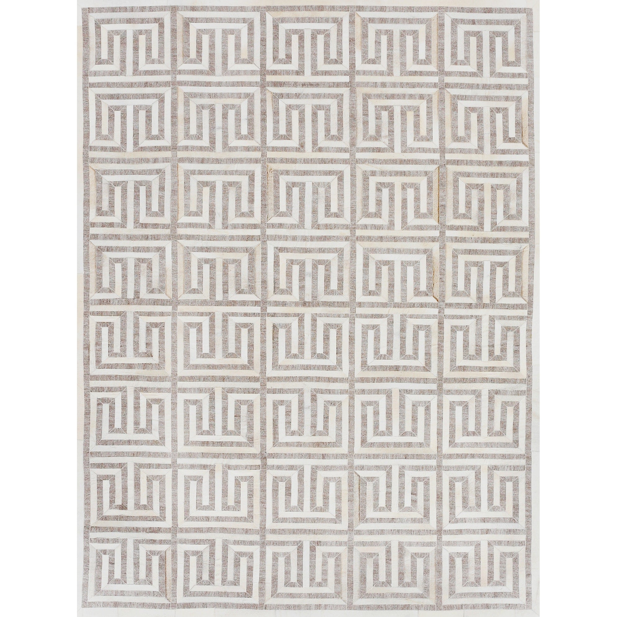 Berlin Hand Tufted Leather Viscose Silver Ivory Area Rug 8 X 10