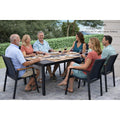 Bernini Dark Grey 7 Piece Aluminum Outdoor Dining Set With Sling Set In Smoke Grey N A
