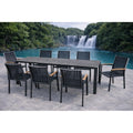 Bernini Dark Grey 9 Piece Aluminum Outdoor Dining Set With Sling Set In Smoke Grey N A