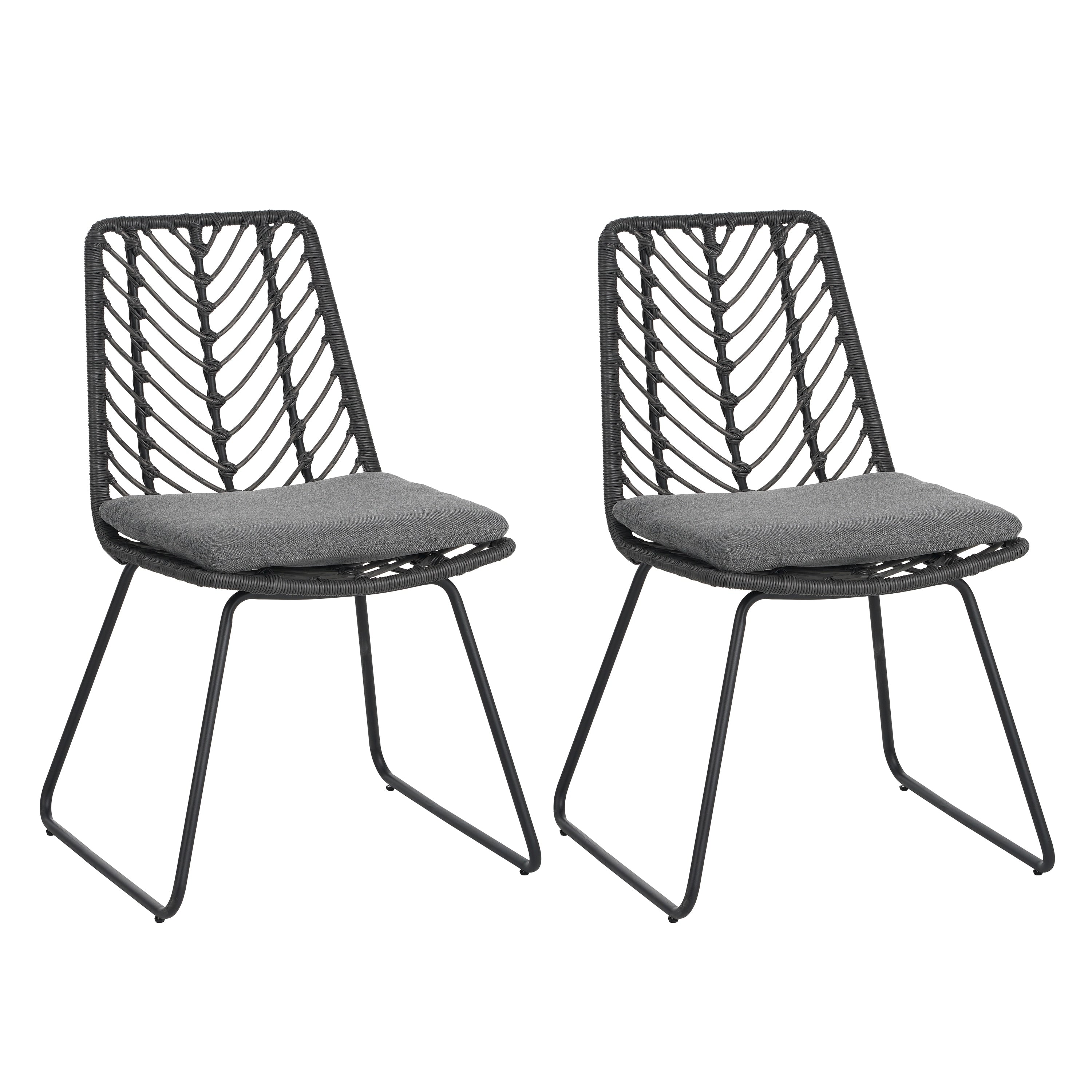Berrien Outdoor Wicker Outdoor Chairs With Cushion By Christopher Knight Home