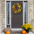 Fall Harvest Leaves And Berries Artificial Twig Wreath 30 Inch Unlit