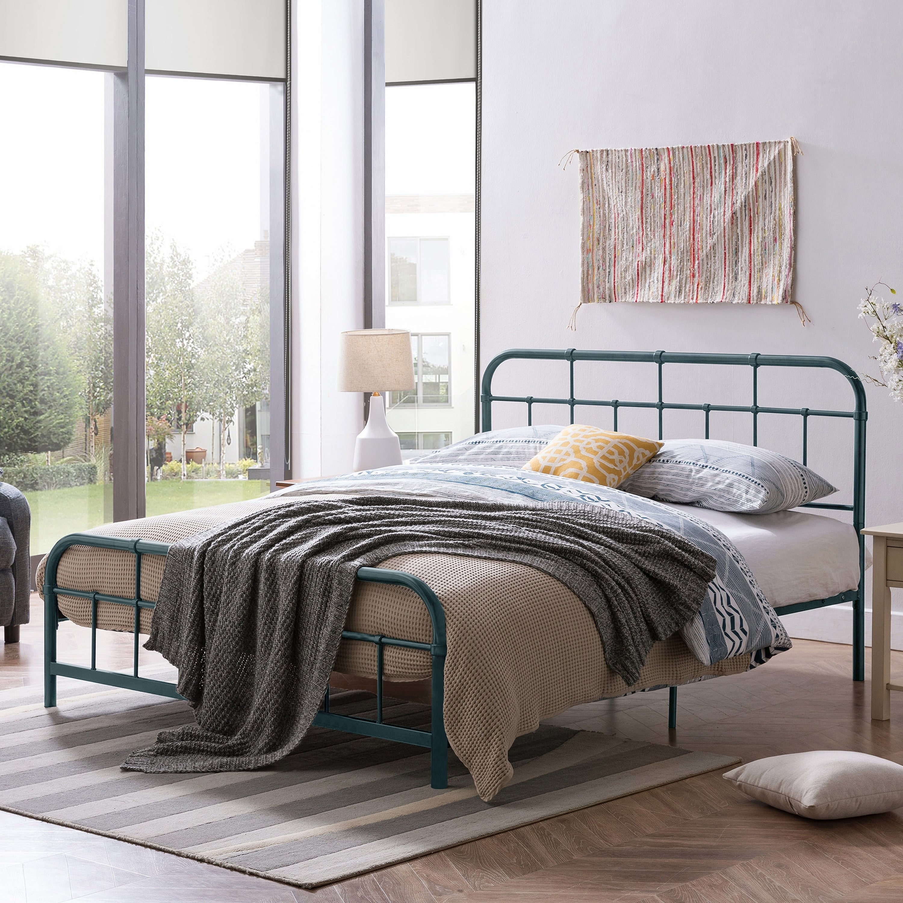 Berthoud Industrial Queen Size Iron Bed Frame By Christopher Knight Home