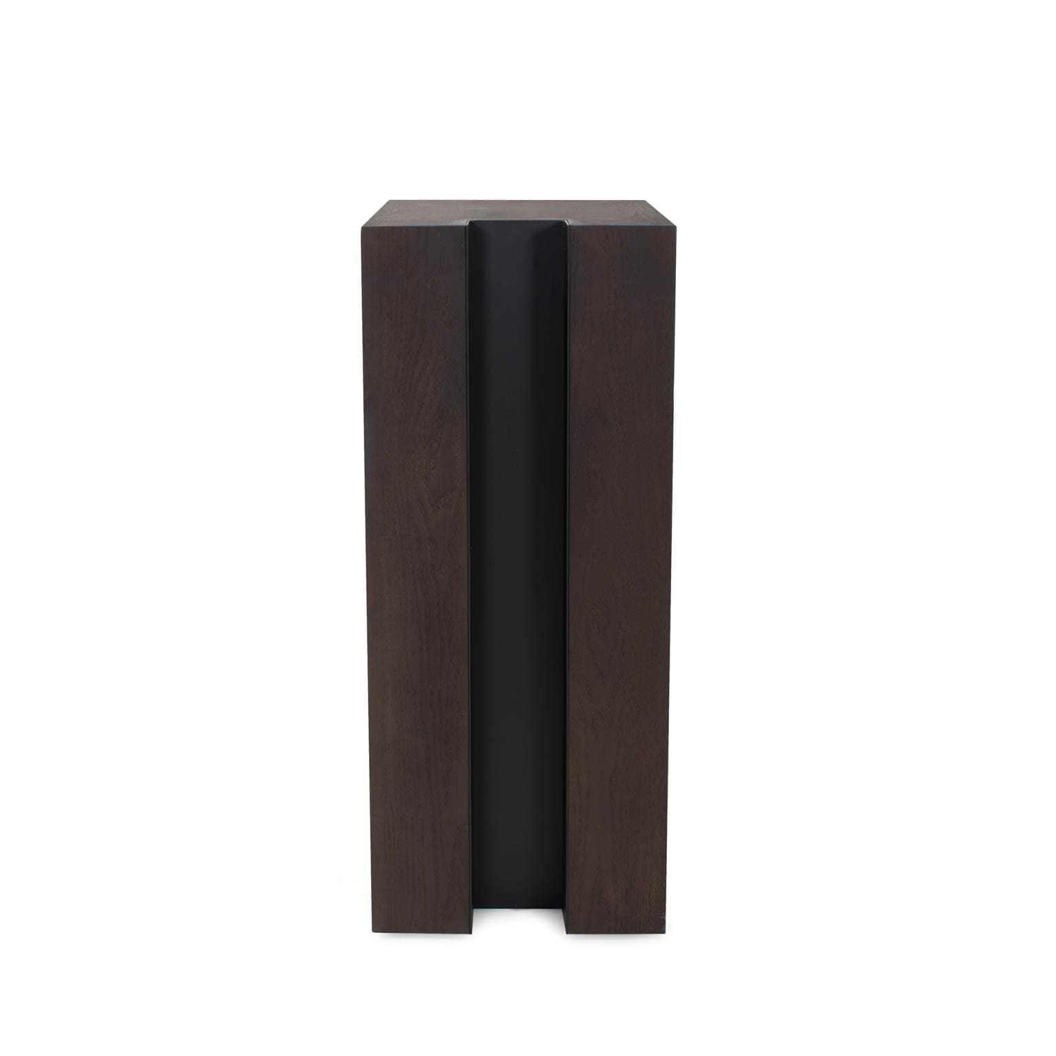 Bertoia Black Wooden Display Pedestal Short 30H X 12D X 12W