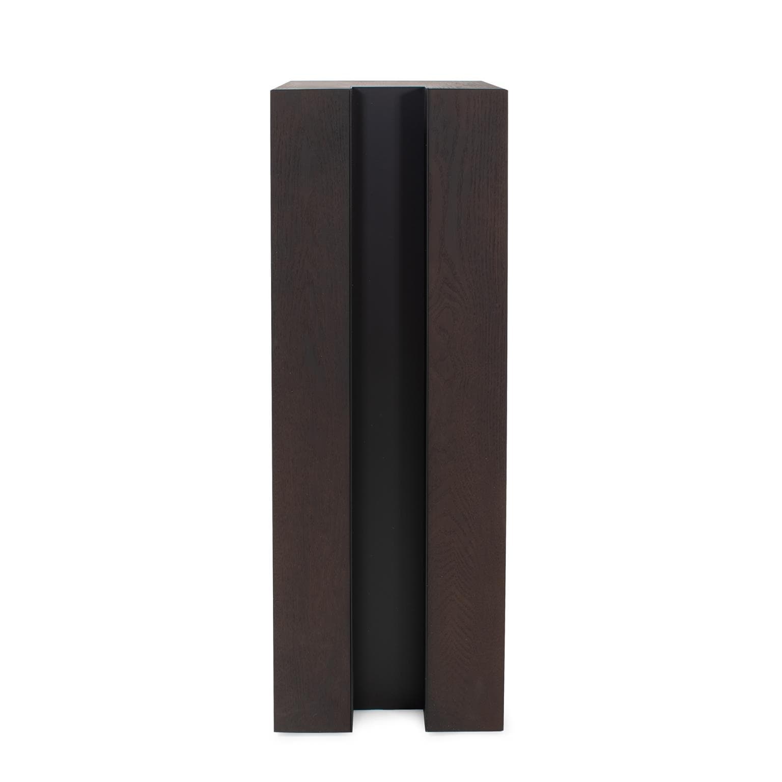 Bertoia Black Wooden Display Pedestal Tall 36H X 12D X 12W