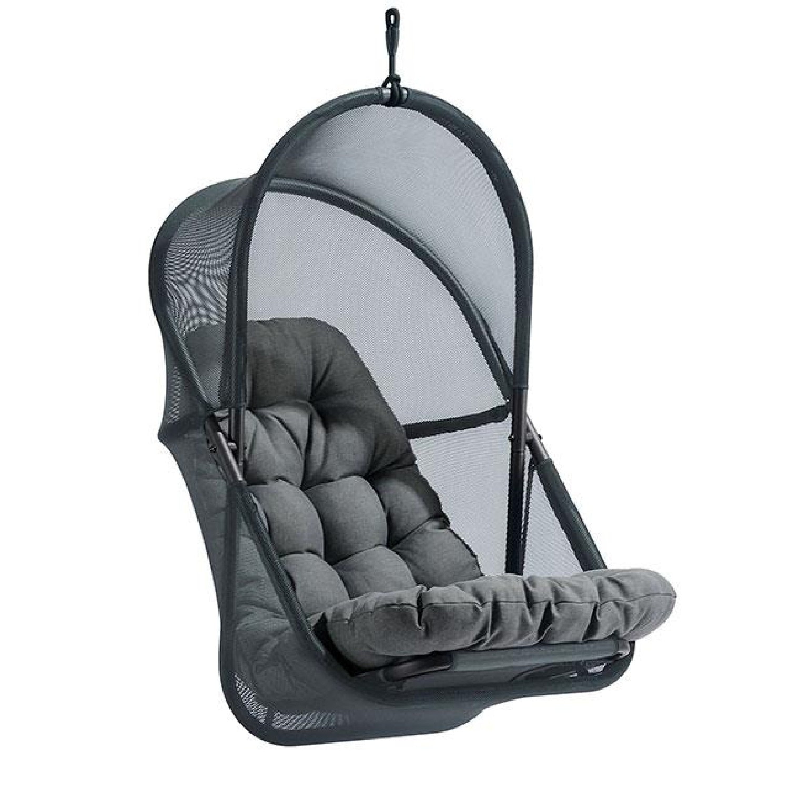 Bery Patio Hanging Swing Chair Cushioned Dark Gray Mesh