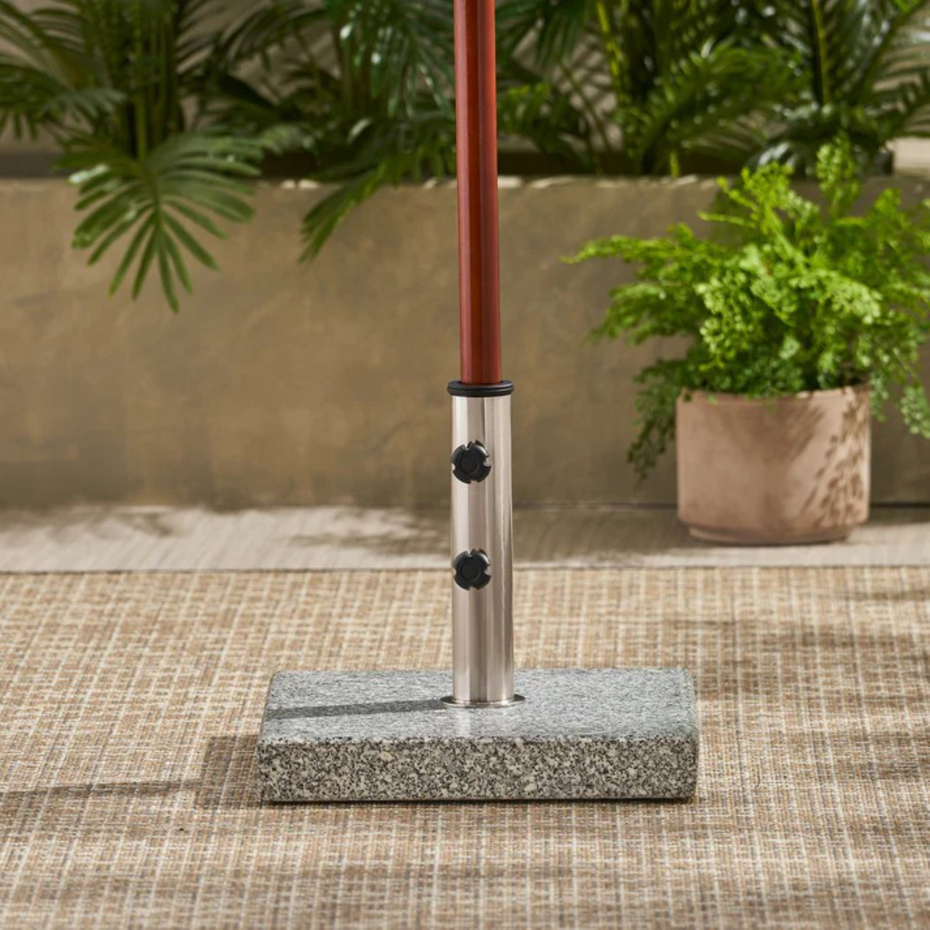 55 Pound Square Grey Granite Umbrella Base By Christopher Knight Home 2.25 H X 15.75 W X 15.75 L