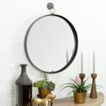 Bescott Suspended Round Wall Mirror Brown N A
