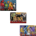 Best Friends Looking For Trouble And Cast Of Characters By Jenny Foster 3 Piece Gallery Wrapped Canvas Giclee Art Set