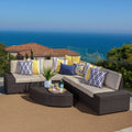 Havenside Home Best Sail Bridge Outdoor 6 Piece Wicker Sofa Set