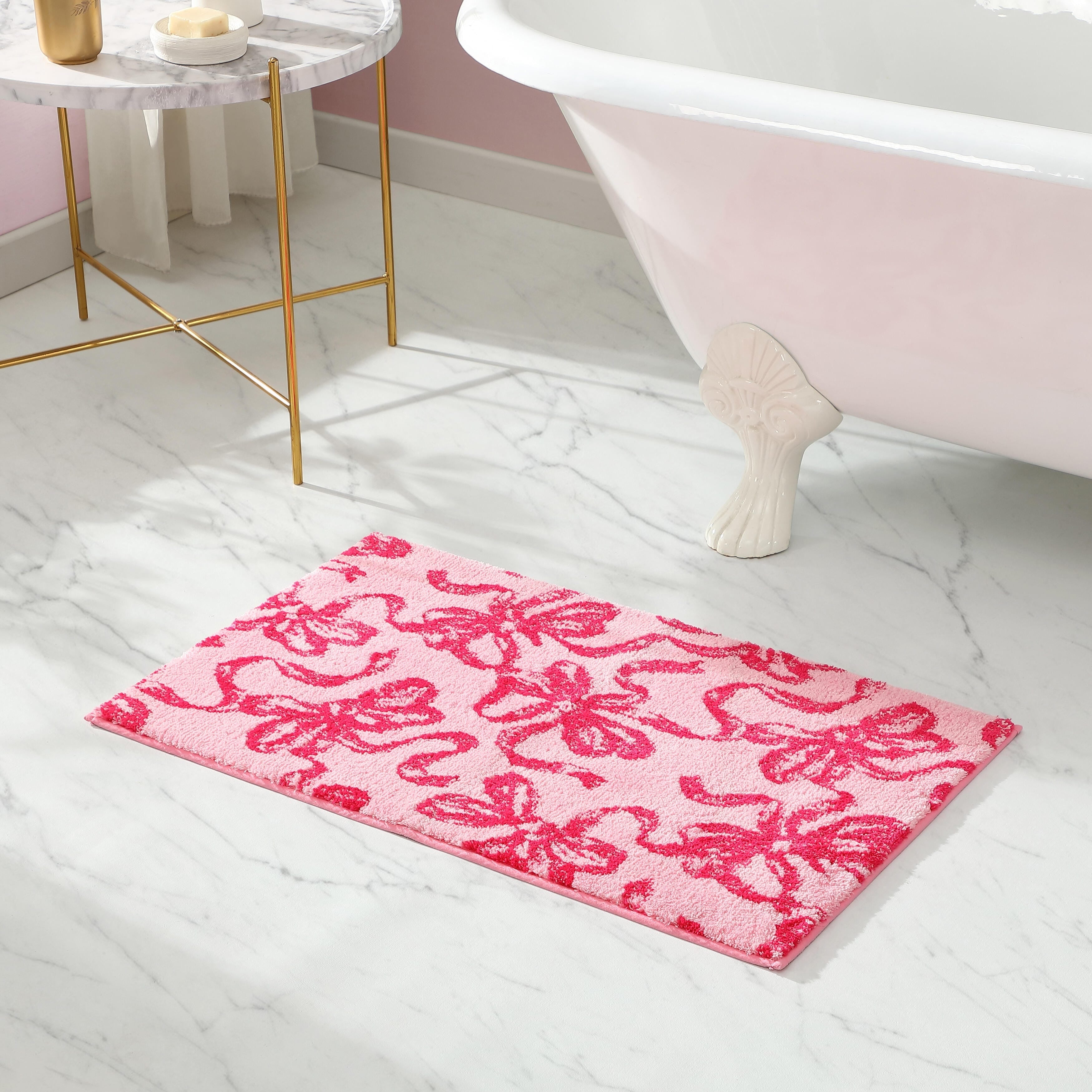 Betsey Johnson Ballet Bows Pink Bath Rug
