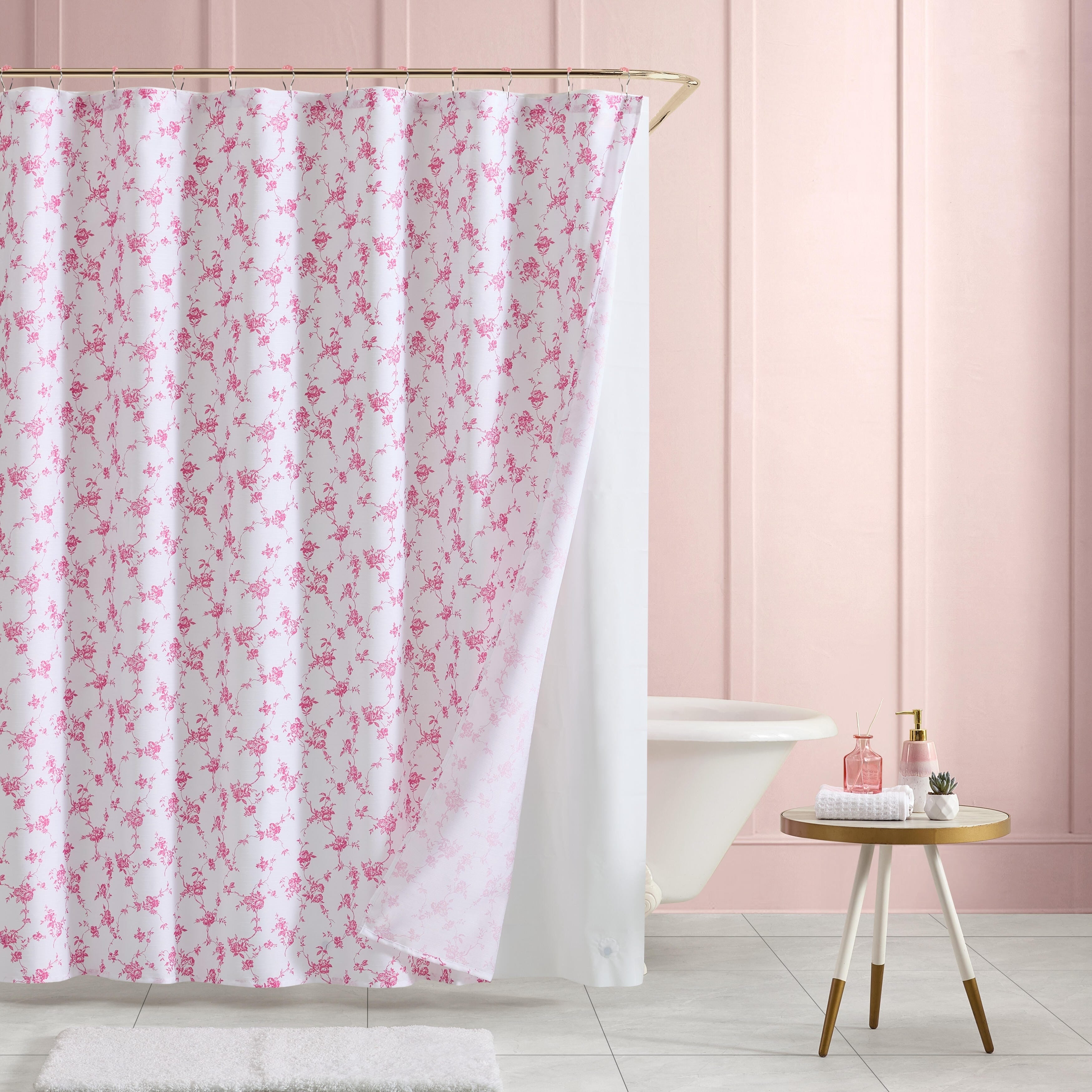 Betsey Johnson Floral Toile Printed Shower Curtain