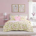Betsey Johnson Gingham Rose Yellow Reversible Comforter Bonus Set