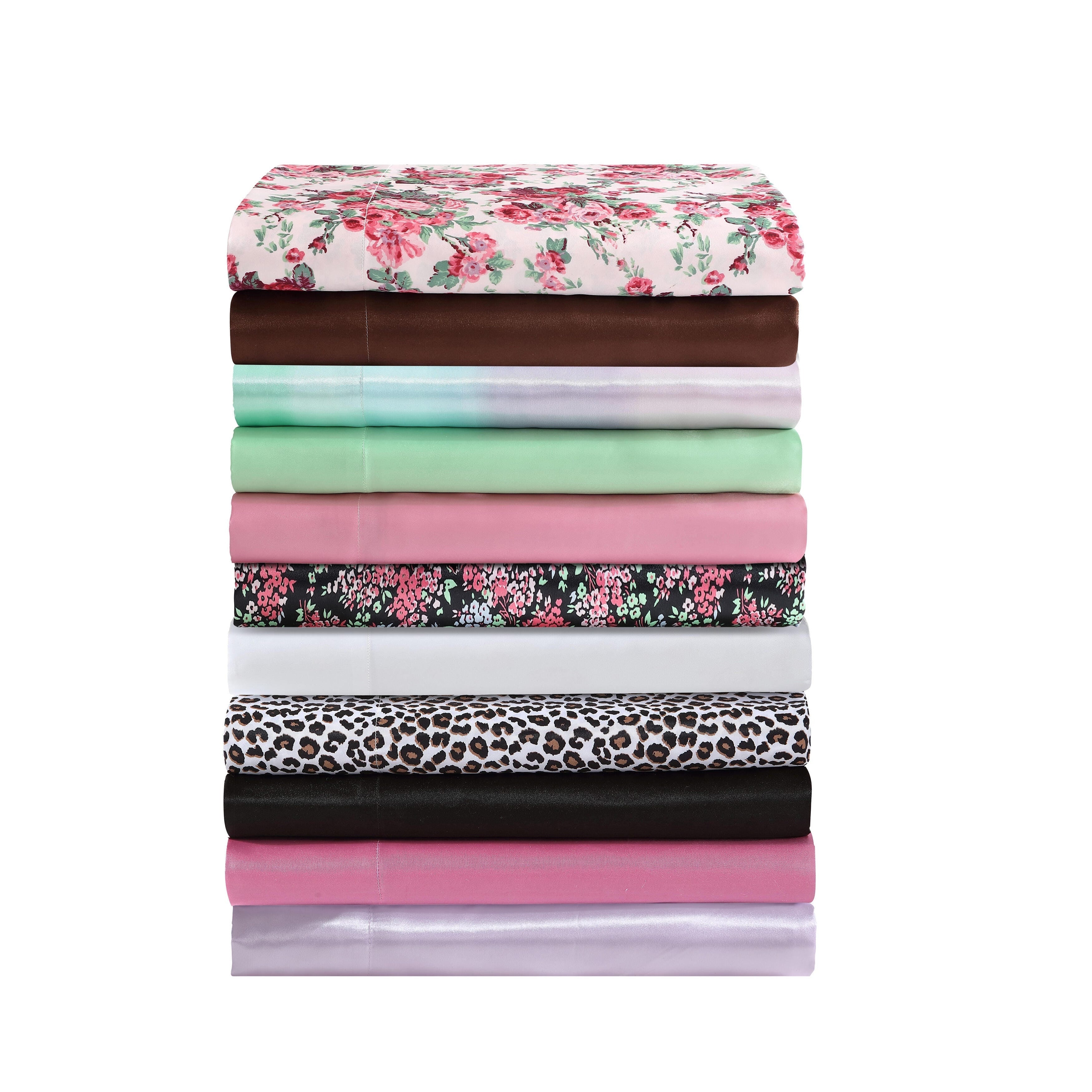 Betsey Johnson Bj Black Satin Sheet Set Pillowcase Sets
